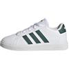 adidas Grand Court Lifestyle Tennis Lace-up Shoes, Sneaker Unisex - Bambini e Ragazzi, Cloud White/Core Black/Core Black, 30.5 EU