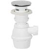 Wirquin 30718692 - Set completo di scarico per lavabo con troppopieno integrato e piletta a scatto Quick-Clac, bianco e cromato