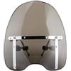 Aramox Parabrezza universale per moto, attacco manubrio regolabile a 360 ° 22-25mm adatto (fumoso)