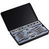 Relaxdays Set per Filettatura M3 - M12, Set con 9 Filiere & Maschi per Filettare, Giramaschio, Filettatore, Argento