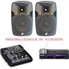 discopiu IMPIANTO KARAOKE 817 kit animazione DJ completo con 2 casse mixer microfono cavi