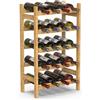 BAKAJI Cantinetta Portavino in Legno Bambù con 20 Scomparti per Vino Champagne, Portabottiglie da Terra, Cantina per Angolo Bar, Salotto, Cucina, Bistrot, Ristorante, 43.5 x 24.5 x 73 cm (Naturale)