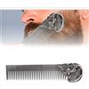 Dioche Pettine per Capelli, Pettine a Molla per Acconciature a Olio Pettine per Barba Tascabile in Lega di Zinco Spazzola per Capelli con Motivo a Teschio per Uomo, Uso per Capelli o Barba(d'argento)