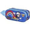 Disney Topolino Freestyle-Astuccio 3D Doppio, Blu, 22 x 9,5 cm