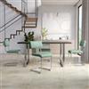 DEGHI Set 4 sedie in similpelle turchese con struttura in metallo cromo - Bridget