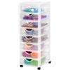Iris Ohyama Cassettiera in Plastica con ruote, 8 Cassetti Piccoli, Biancastro, Maniglie facili da tirare, Organizzatore, Per Camera Da Letto, Bagno, Scuola e Ufficio, Senza BPA, Contenitore, DDDC-380