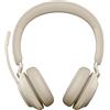 Jabra Evolve2 65 Wireless PC Headset - Noise Cancelling, Tutte le piattaforme, USB-A dongle, Colore Beige, Stereo