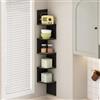 Furinno ROSSI Mensola Angolare Galleggiante A 5 Ripiani, Mensola Angolare Zigzag Radiali Da Parete, Per Studio Domestico, Soggiorno, Bagno, Rovere Francese