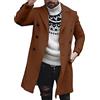 KINKOCCL Trench lungo Uomo Regno Unito Casual Inverno Business Slim Fit Giacca Cappotto lungo in lana con monopetto Business Casual Outwear Slim Fit Trench Coat, 0B-Kaki, M