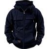Generico Felpa Uomo con Zip Invernale Cotone Felpa Manica Lunga Cappuccio Lavoro Offerta Hoodie Zip Cerniera Sportiva Slim Jacket Giubbotto Aderente Vintage Sweatshirt Maglia Running Maglione Abbigliamento