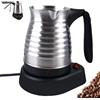 WIYETY Caffettiera elettrica turca, in acciaio inox, con manico pieghevole, 500 ml, per la famiglia, l'ufficio - 600 W, argento