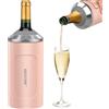 Itslife Refrigeratore per Bottiglie Vino, Champagne, Spumante, 750ml Raffredda Bottiglie Vino Portatile con Coperchio, glacette per Vino in Acciaio Inox, Regali per Gli Amanti del Vino (Rosa)