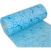 Deko AS GmbH Runner decorativo con motivo a rose (impermeabile, effetto loto, superficie vellutata, rotolo da 5 m, larghezza 30 cm, 100% nylon), colore blu