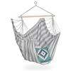 Relaxdays Sedia Sospesa, Moderna, Poltrona in Cotone per Bambini e Adulti, Indoor, Outdoor, Fino a 150 kg, Grigio Bianco