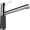 SCHOCK Rubinetto da cucina SC-510 Dusk - rubinetto a bassa pressione grigio CRISTADUR con tubo flessibile estraibile e connettori standard