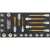 Hazet TORX, set di inserti per chiavi a bussola, quadrato interno (Robertson) 12,5 = 1⁄2 pollici, numero di strumenti: 22, 1 pezzo, rivestito in tin, 163-492/22