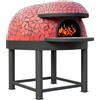 Ristoattrezzature Modello: 1174348013005,Forno a legna Salernitano con ceramica pietra e palladiana Ø 120 cm rosso imperiale 6 pizze