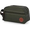 Timberland Kit da viaggio in tela da uomo, Oliva, Taglia unica, Borsa da toilette in tela da viaggio organizer