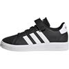 adidas Grand Court Elastic Lace And Top Strap Shoes, Sneaker Unisex - Bambini e ragazzi, Core Black Ftwr White Core Black, 30 EU