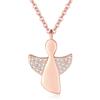 Jrêveinfini Angelo Custode Collana Bambina Rosa Argento 925, Collana Portafortuna Donna e Mamma, Regalo Comunione e Cresima