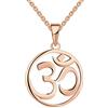 JO WISDOM Collana Om Argento 925 Donna Indiano Yoga Aum Om Ohm Placcato in Oro Rosa