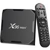 La Tag X96 Max Plus Smart TV Box 4GB 32GB Android TV Box 9.0 Amlogic S905X3 Quad Core Media Box, Supporto 4K/3D/2.4 & 5G WiFi/BT 4.0/HDMI 3.0 Lan Smart Media Player con telecomando