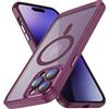 Anlalish Magnetica Cover per iPhone 12 Pro Max Compatibile con MagSafe, Custodia iPhone 12 Pro Max Trasparente Antiurto Rigida in TPU Protezione (Rosso Prugna)