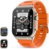 Werthdfgd Uomo Donna 2.2 Smartwatch Sport Cardiofrequenzimetro Sleep Smartwatch Pedometro Calorie, Impermeabile IP68 Cronometro per Android iOS (Arancione)