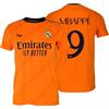 Real Madrid - Maglietta seconda stagione 24/25, MBAPPE, adulto, replica con licenza ufficiale, arancione, L
