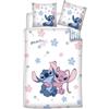 Aymax Stitch & Angel - Set copripiumino e federa per bambini, 100% policotone, 135 x 200 cm + 48 x 74 cm