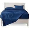 FARFALLAROSSA Lenzuola Singolo Completo, Materiale 100% Puro Cotone, Lenzuola e 1 Federa da Letto, Biancheria da Letto, blu navy