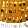 Hengxinchen 10m 100 Led Appendi Foto Da Parete,Lucine Led Decorative A Batteria Con 65 Clip E 20 Chiodi, Catena Luminosa Interno Lucine Decorative Per Camera, Natale, Matrimoni, Foto Di Partito Appeso