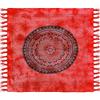 HOME ZEN HOUSEHOLD LINEN Telo Copritutto Arredo copriletto telo picnic multiuso matrimoniale 210x240 cm, BATIK 100% cotone indiano, stile indiano etnico, copridivano con stampa etnica piazzata. (ROSSO, CERCHIO)