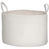 HOMCOM Cesto Portabiancheria da 88L Portatile e Pieghevole con Manici, Cesto Biancheria in Cotone Naturale, Ø56x35.5 cm, Bianco Crema