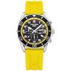 Swiss Alpine Military Orologio da uomo cronografo analogico al quarzo 7029.9 silicone, Acciaio/Silicone/Sw-giallo - 9838sam, cinghia
