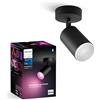 Philips Hue White & Color Ambiance Fugato Spot 1 flg. nero 1x350lm, dimmerabile, 16 milioni di colori, controllabile tramite app, compatibile con Amazon Alexa (Echo, Echo Dot)