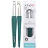 KnitPro Waves Uncinetto - Uncinetto da 12 mm, impugnatura ergonomica morbida, impugnatura in gomma morbida per mani artritiche, ferri da uncinetto leggeri e comodi per lavorare a maglia, smeraldo