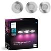 Philips Hue Xamento White & Color Ambiance confezione da 3, luci da bagno dimmerabili per il sistema di illuminazione Hue, controllo intelligente della luce tramite voce e app, argento