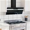Gecheer Cappa a Parete 90 cm in Acciaio e Vetro Temperato Nero,Cappa da Cucina Cappa a Muro Cappa Aspirare,Cappa Aspirante Inclinata,Cappa aspirante a Parete