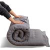 MAXYOYO Materasso futon pieghevole portatile, in tessuto ipoallergenico e memory foam, con manico e cerniera, per interni ed esterni, campeggio, auto, ospiti