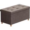 BRIAN & DANY Pouf Contenitore Rettangolare, Panca Con Gambe, Sgabello, Cassapanca da Interno, Baule, Marrone, 76 x 38 x 38 cm