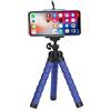 SCRUBY Treppiede flessibile per 8 7 5 nero 4K Sjcam Dslr con supporto per telefono tablet (blu)