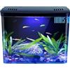 Liummrcy Serbello di pesce 1,3 galloni Acquario piccolo serbatoio per acquario trasparente con filtro a 3 strati ＆ Luce a LED, serbatoio di pesce desktop auto -pulizia per pesce betta, gamberi, pesce rosso, v