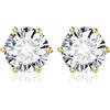 JewelryPalace Orecchini a Bottone Donna Argento 925 con Creato Moissanite, Piercing a Lobo con Pietra a Taglio Rotondo, Solitario in Oro Matrimonio Set Gioielli