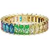 Swarovski Anello Matrix, Taglio baguette, Multicolore, Placcato color oro