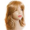 Senza marca/generico PARRUCCA DONNA EXTENSION BIONDO GIALLO CAPELLI LUNGHI TAGLIO MEDIO MOSSI MOSSO FRANGIA