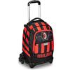 Seven Trolley Scuola Jack 3 Ruote, Rosso e Nero, A.C. Milan Calcio, Rosso Nero - 3 in 1, Triplo Uso, Zaino Con Carrello Sganciabile, Tasca Porta Borraccia e Crossover System, Zaino Scuola Bambino