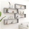 Gecheer Mensole a Cubo 4 pz Grigio Cemento 100x15x30 cm in Truciolato,Mesole da Muro Design Moderne,Set Mensole da Parete,Set di 6 Cubi da Parete,Mensola per Camerette Scaffale da Parete