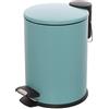 Inbagno Pattumiera Bagno a Pedale, capacità 3 Lt, in Acciaio Colore Acquamarina, Coperchio Slim, H 24 x 17 cm