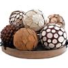 CIR OASES Sfere decorative per centrotavola, 6 palline da 8,9 cm in tonalità naturale per ciotole e vasi per la decorazione della casa, riempitivi per cestini di pasta